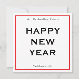 Modern Bold Holiday Card | Custom Text Minimalist  Feestdagenkaart