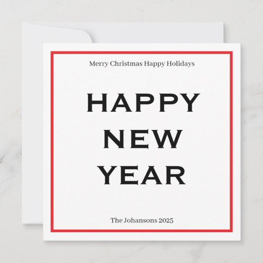 Modern Bold Holiday Card | Custom Text Minimalist  Feestdagenkaart (Voorkant)