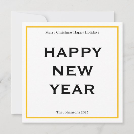 Modern Bold Holiday Card | Custom Text Minimalist Feestdagenkaart (Voorkant)