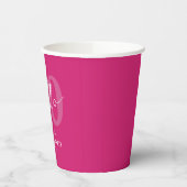 Modern Bold Hot Pink 50e verjaardag Custom Papieren Bekers (Links)