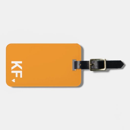 Modern Bold Initial Monogram Heart Personalized Bagagelabel (Voorkant horizontaal)