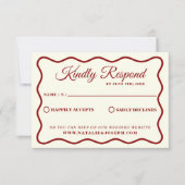 Modern Bold Ivory Retro Funky Unieke Bruiloft RSVP Kaartje (Voorkant)