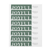 Modern Bold JOYFUL Green Wraparound Address Label (Vel)