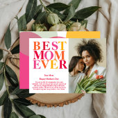 Modern Bold Kleurrijke Beste Moeder Ooit Moederdag Kaart