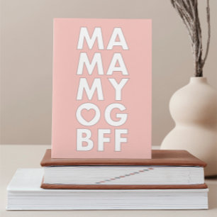 Modern Bold MA MA MY BFF Texte Carte de fête des m