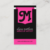 Modern Bold Makeup Artist Monogram Visitekaartje (Voorkant)