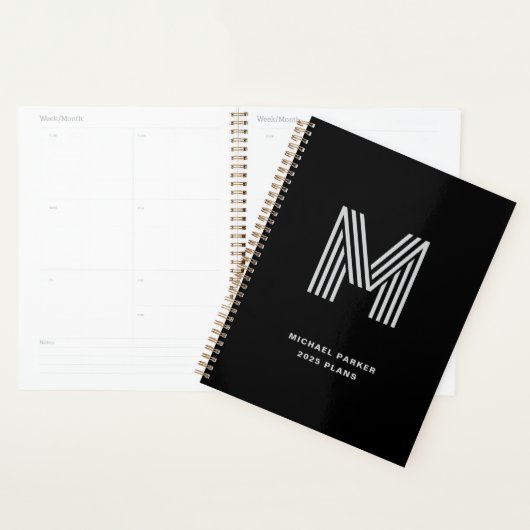 Modern Bold Monogram | Black and Gray (Devant avec enveloppe)