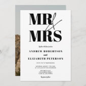 Modern bold Mr Mrs script foto bruiloft Kaart (Voorkant / Achterkant)