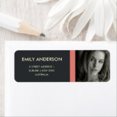 MODERN BOLD PINK BLACK PERSOONLIJK FOTO-ADRES ETIKET (Insitu)