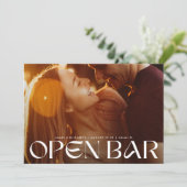 Modern Bold Retro Open Bar FullBleed Photo Wedding Save The Date (Staand voorkant)