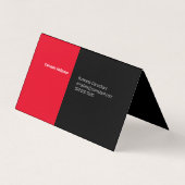 Modern Bold Rood Zwart Wit Professioneel Visitekaartjes (Achterkant)