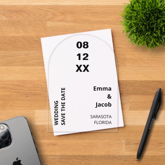 Modern Bold Save the Date Acryluitnodiging Acryl Uitnodigingen (Insitu (Uitnodiging))