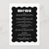 Modern Bold Scalloped Border Zwart Wit Bruiloft Menu (Voorkant)