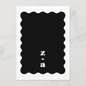 Modern Bold Scalloped Border Zwart Wit Bruiloft Menu (Achterkant)