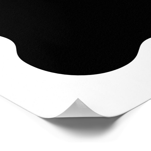 Modern Bold Scalloped Border Zwart Wit Bruiloft Poster (Hoek)