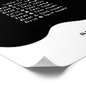 Modern Bold Scalloped Border Zwart Wit Bruiloft Poster (Hoek)