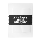 Modern Bold Scalloped Border Zwart Wit Bruiloft Uitnodigingen Wikkel (Voorkant Voorbeeld)