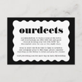 Modern Bold Scalloped Border Zwart Wit Details Informatiekaartje (Voorkant)