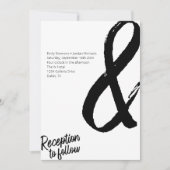 Modern Bold Script Black White "&" Photo Weddensch Kaart (Voorkant)