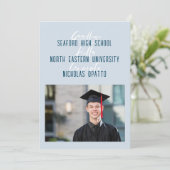 Modern Bold Script Boy High School Afstuderen Aankondiging (Staand voorkant)