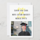 Modern Bold Script Boy High School Afstuderen Aankondiging (Voorkant)