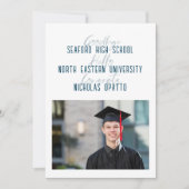 Modern Bold Script Boy High School Afstuderen Aankondiging (Voorkant)