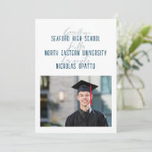 Modern Bold Script Boy High School Afstuderen Aankondiging (Staand voorkant)