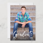 Modern Bold Script Photo Afstuderen Aankondiging (Voorkant)