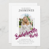 modern bold script photo bachelorette Invitation Kaart (Voorkant / Achterkant)