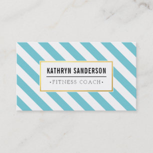MODERN BOLD streep goud logo embleem aqua blauw Visitekaartje