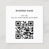 Modern Bold Stripes Green Deep Red QR code Vierkante Visitekaartje (Achterkant)