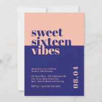Modern Bold Sweet Zestien Vibes Roze Verjaardag