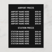 Modern Bold, Taxi Bedrijf met Prijslijst Flyer (Achterkant)