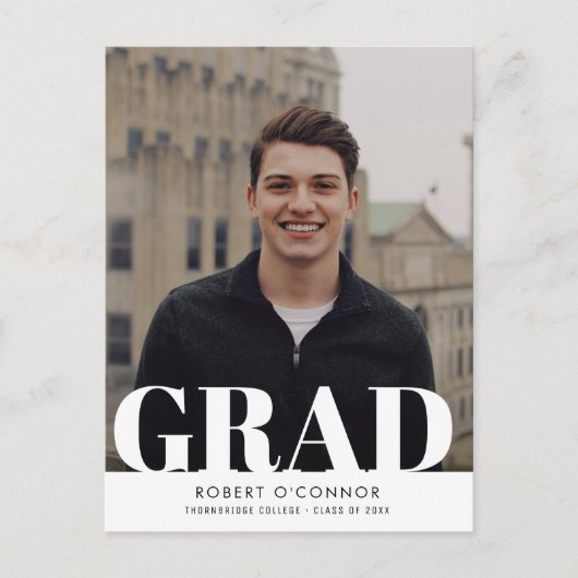 Modern Bold typografie afstudeerfeest uitnodiging (Voorkant)