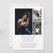 Modern Bold Typography Black and White Afstuderen Aankondiging (Achterkant)