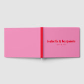 Modern Bold Typography Bright Pink and Red Wedding Gastenboek (Volledig)