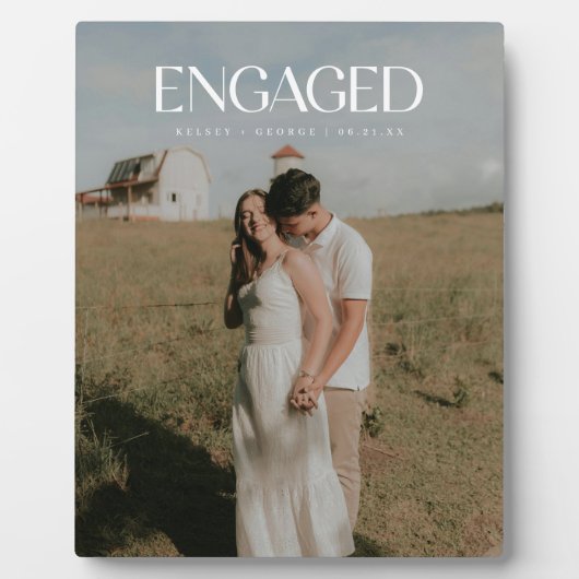 Modern Bold Typography Engagement Photo  Fotoplaat (Voorkant)