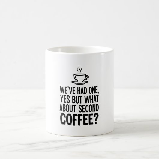 Modern Bold Typography Second Coffee Quote Mug (Centre)
