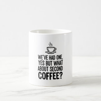 Modern Bold Typography Second Coffee Quote Mug Koffiemok