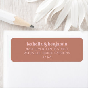 Modern Bold Typography Terracotta Wedding Matching Etiket