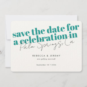 Modern Bold Typography Turquoise Wedding Save The Date