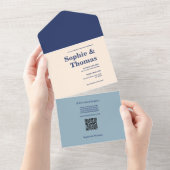 Modern Bold Typography Wedding All In One Uitnodiging (Afscheurbaar)