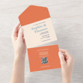 Modern Bold Typography Wedding All In One Uitnodiging (Afscheurbaar)