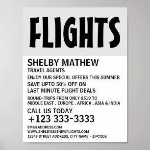 Modern Bold, vliegveld Adverteren Poster