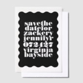 Modern Bold Wavy Lijst Bewaar de datum Vellum Uitnodigingen (Offset)