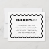 Modern Bold Wavy Lijst multi-event bruiloft RSVP Kaartje (Voorkant)