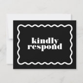 Modern Bold Wavy Lijst multi-event bruiloft RSVP Kaartje (Achterkant)