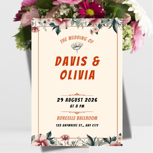 Modern Bold Wedding Invitation - Clean Elegant