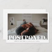 Modern Bold Wedding Postponement verander de datum Save The Date (Voorkant / Achterkant)