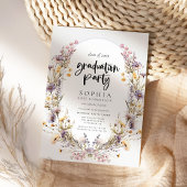 Modern Bold Wildflower Tuin Graduation Party Kaart
